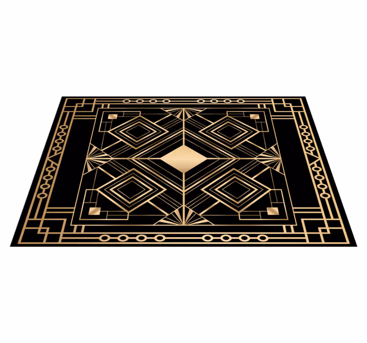 Elegante placemats Moderne kunst zwart en gouden deco - TenStickers
