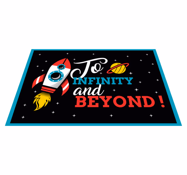 Placemat met tekst raketten naar de oneindigheid - TenStickers