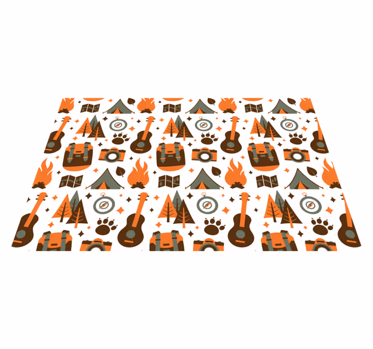 Kinder placemat camping avontuur elementen - TenStickers