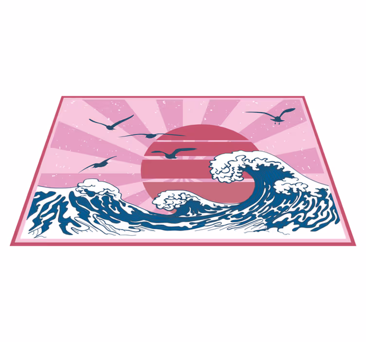 Moderne placemat golven en zon - TenStickers