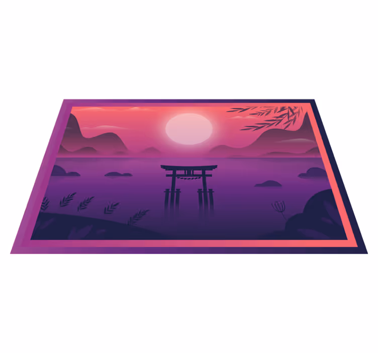 Moderne placemat serene zonsopgang landschap - TenStickers
