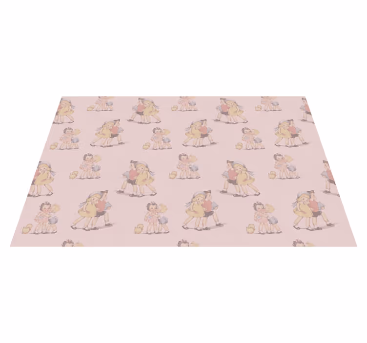 Kinder placemat met vintage kindillustraties - TenStickers