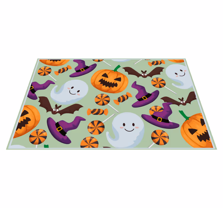 Halloween placemat met kleurrijke halloween elementen - TenStickers