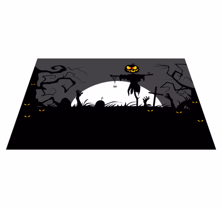 Halloween placemat spookachtige pompoen vogelverschrikker - TenStickers