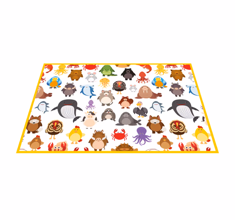 Kinder placemat kleurrijke dieren collectie - TenStickers
