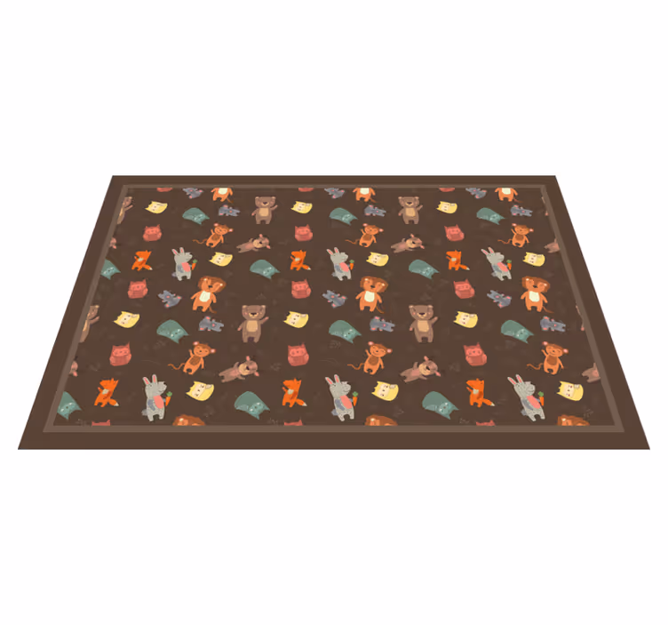 Kinder placemat dierenfiguren patroon - TenStickers