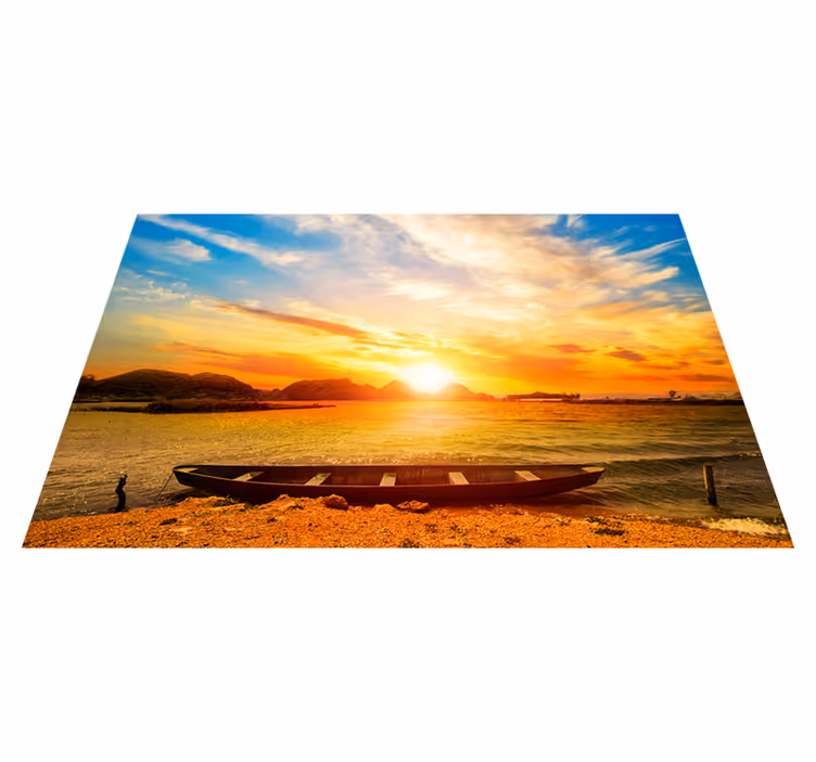 Moderne placemat zonsondergang boven de rivier - TenStickers
