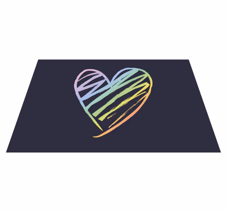 Originele placemat kleurrijke hartvorm - TenStickers