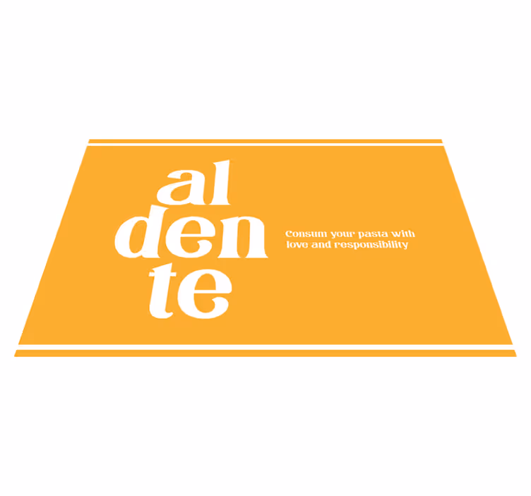 Placemat met tekst aldente culinaire herinnering - TenStickers