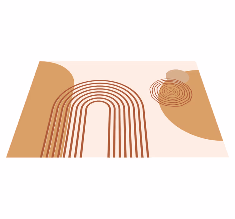 Moderne placemat met gelaagde gebogen vormen - TenStickers