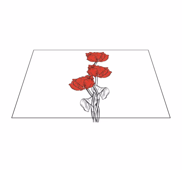 Originele placemat rode bloemarrangement - TenStickers