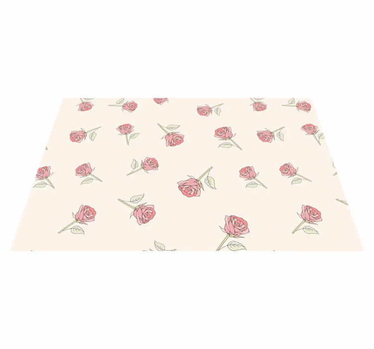 Originele placemat rozenbloemenpatroon - TenStickers