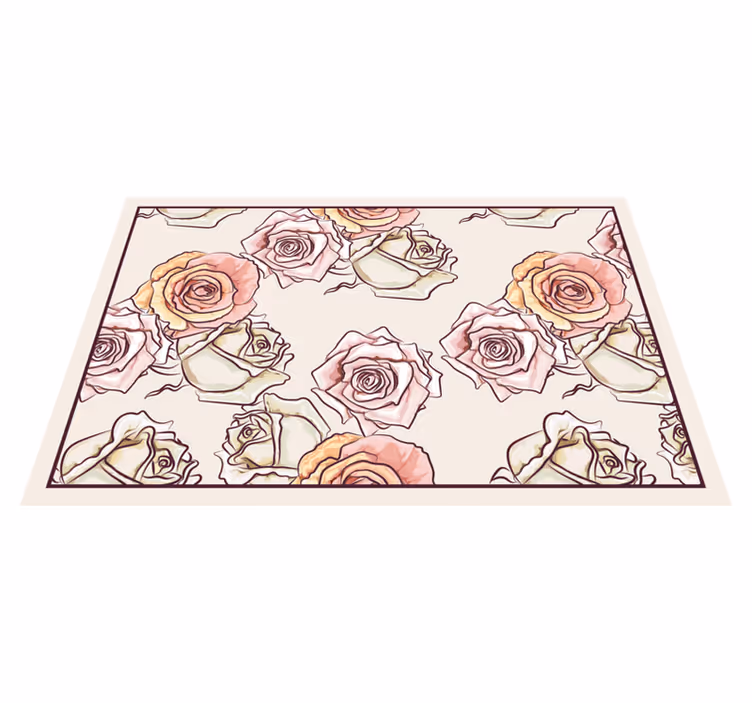 Originele placemat rozenbloemarrangement - TenStickers