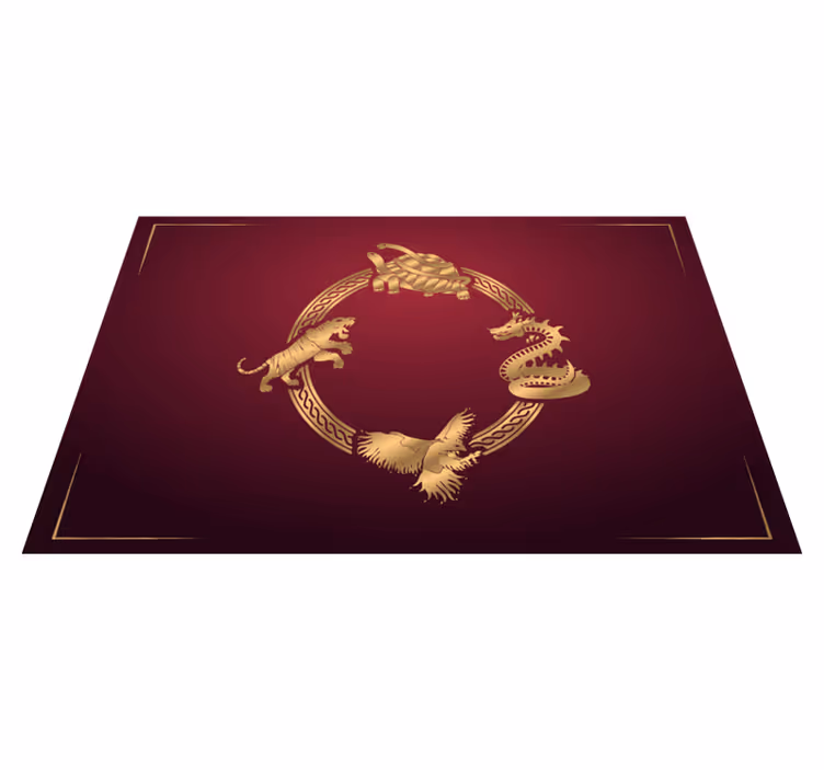 Originele placemat gouden dierenemblemen - TenStickers