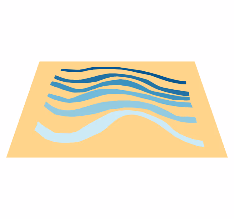 Moderne placemat in golvende lijnstijl - TenStickers