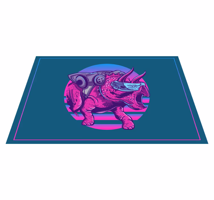 Originele placemat gestileerd rhinosaur karakter - TenStickers