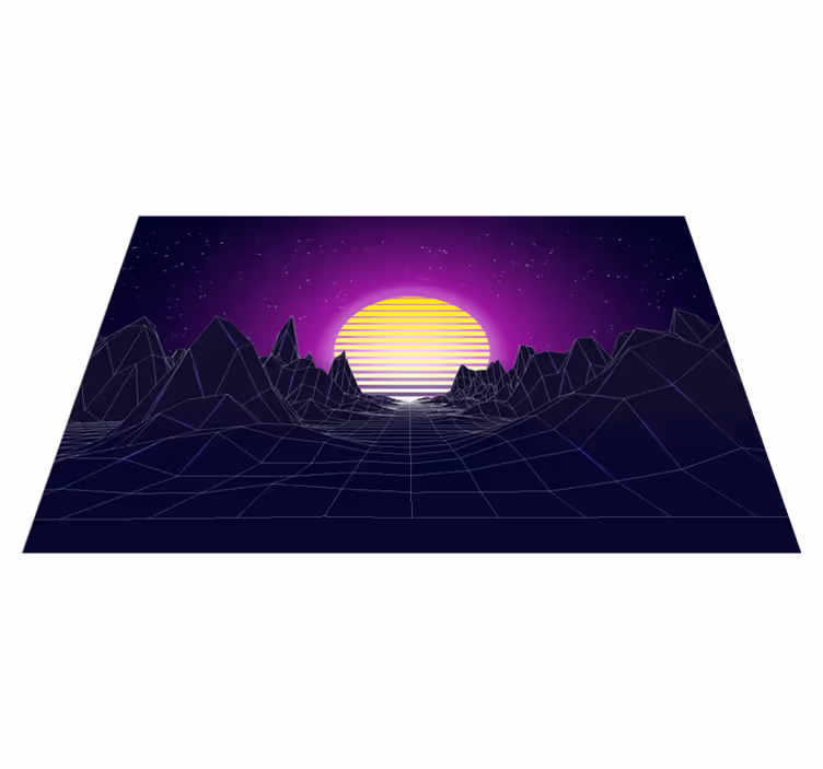 Moderne placemat geometrisch zonsopgang landschap - TenStickers