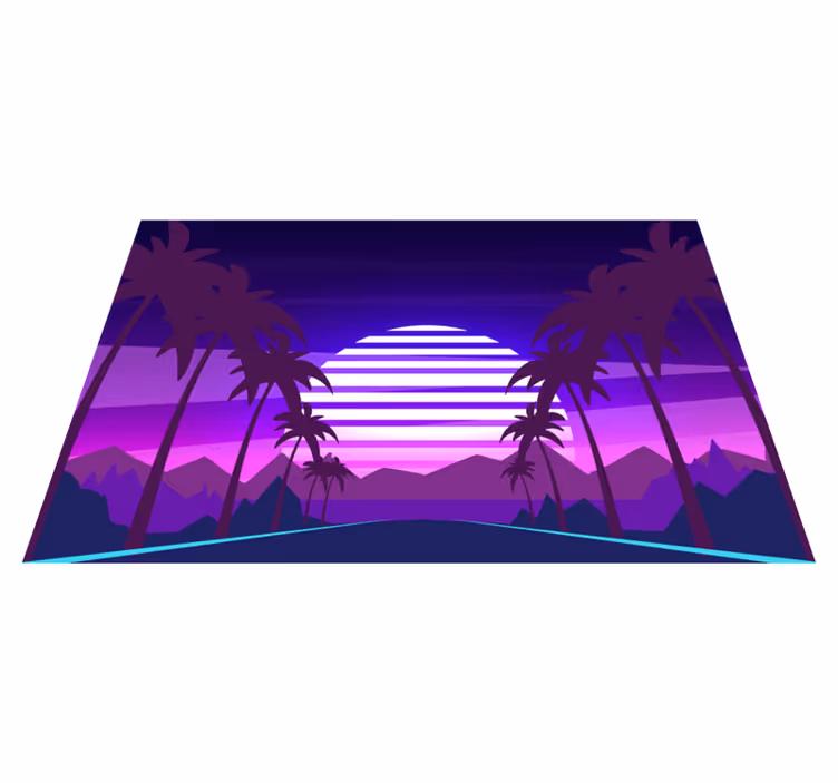 Moderne placemat tropische zonsopgang landschap - TenStickers