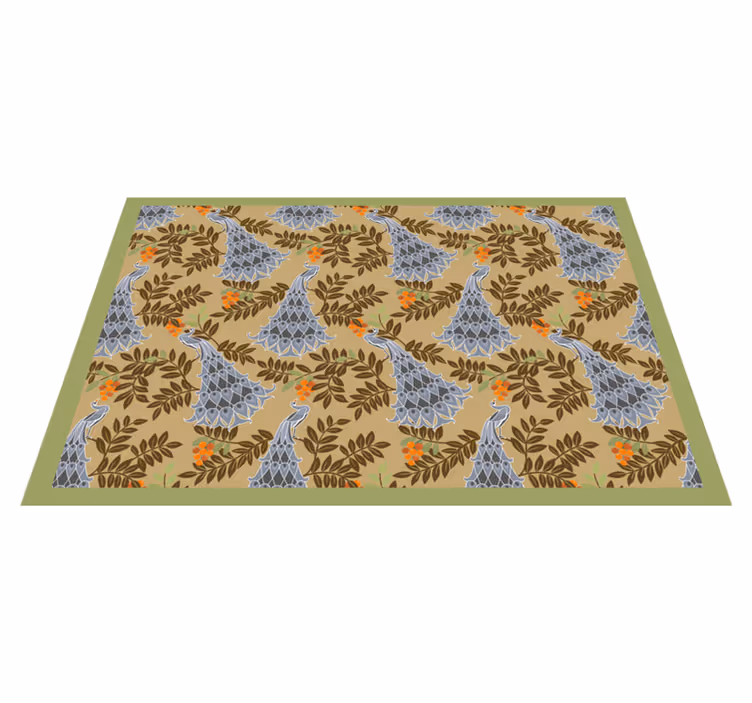 Placemat met naam floral motief tafelsetting - TenStickers