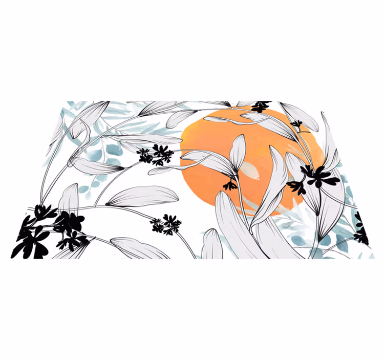 Moderne placemat met bloem geïnspireerd accent - TenStickers