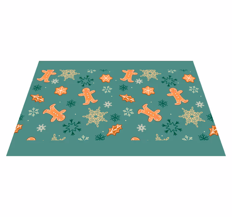 Kerstmis placemat met peperkoekkoekjespatronen - TenStickers