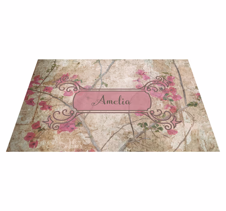 Placemat met naam gepersonaliseerde botanische samenstelling - TenStickers