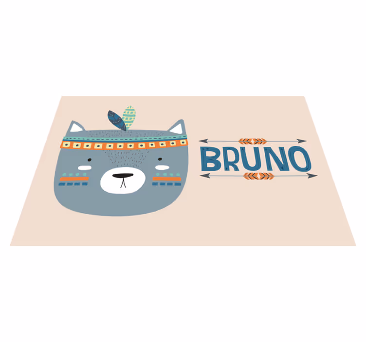 Kinder placemat schattige dierenillustratie - TenStickers