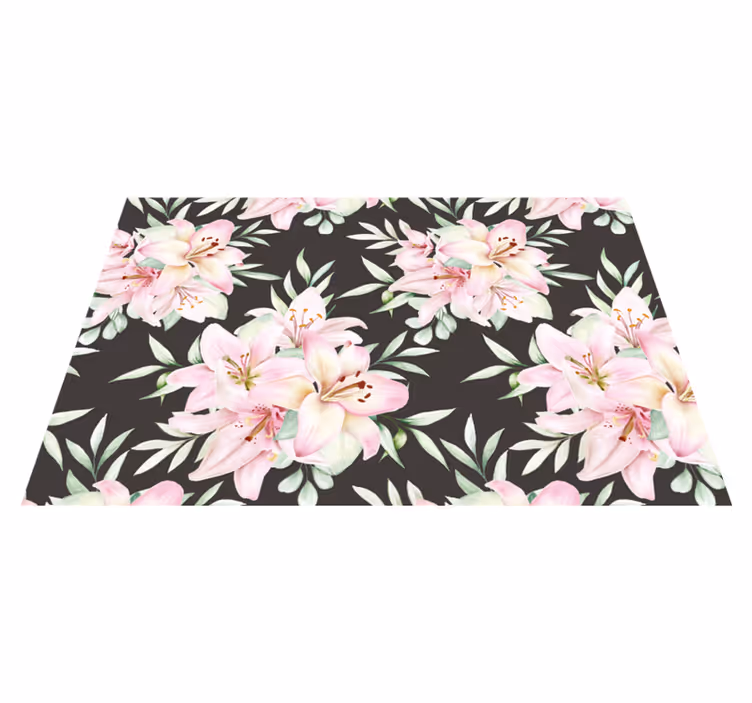 Originele placemat met bloemen in roze lelies - TenStickers