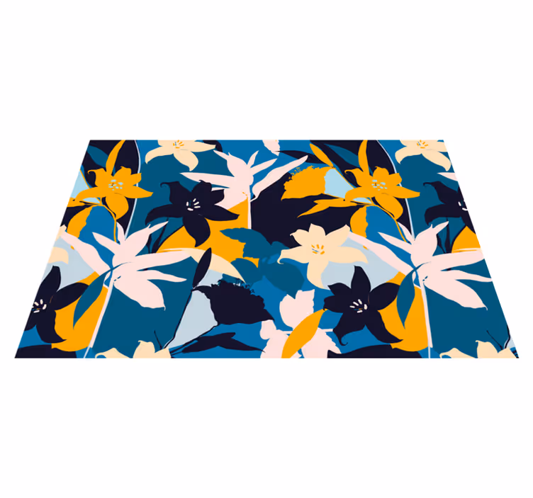 Originele placemat met bloemig teal patroon - TenStickers