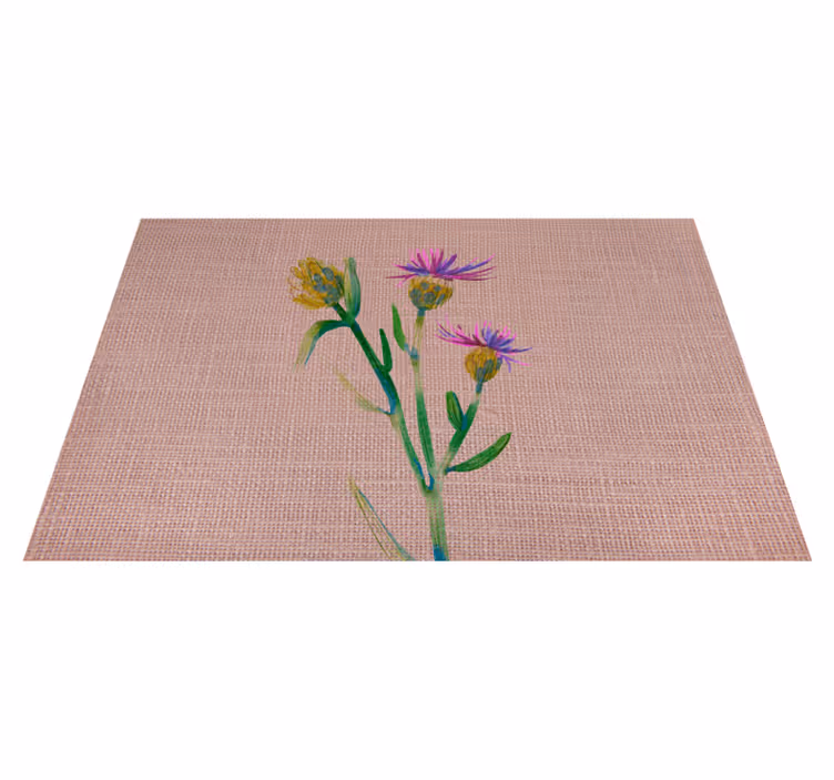 Geweven afbeelding placemat van distel - TenStickers