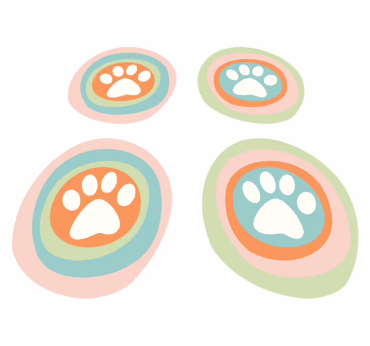 Hondenpootjes kom Originele placemats - TenStickers