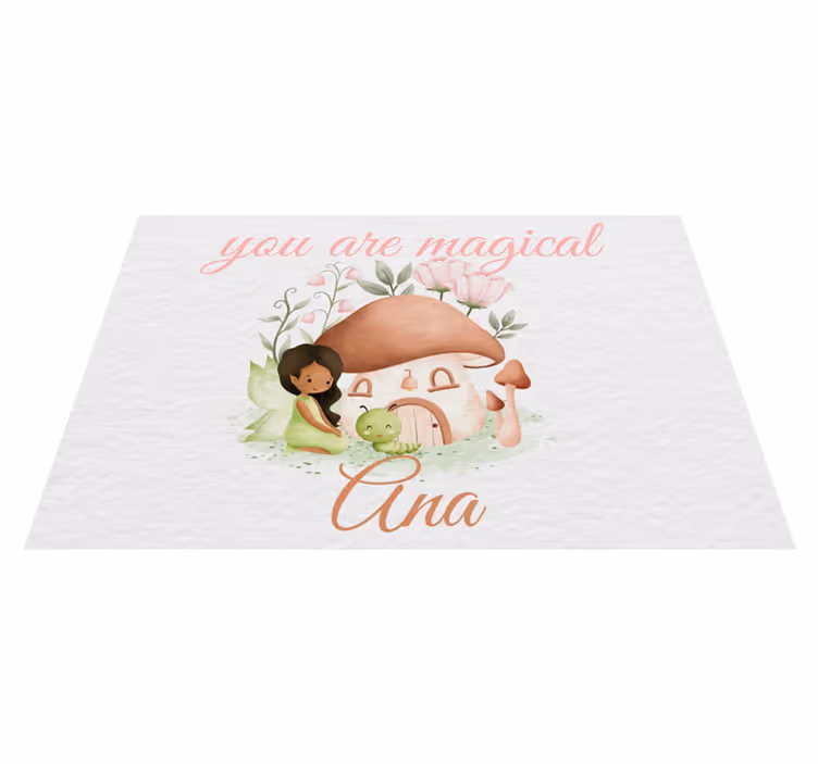 Je bent magisch Paddenstoel Placemat met naam - TenStickers