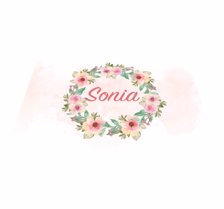 Aquarelbloemen met naam Placemat - TenStickers