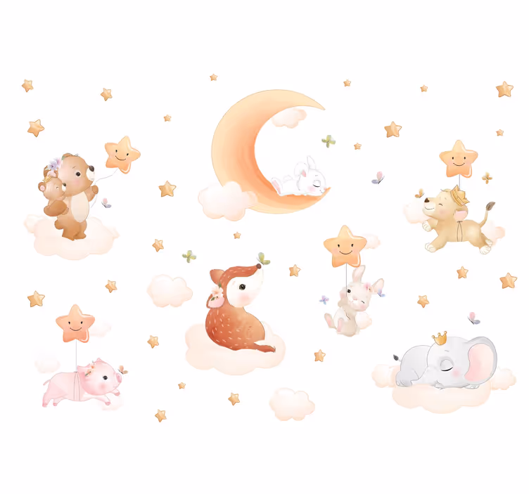 Welterusten foto behang babykamer - TenStickers