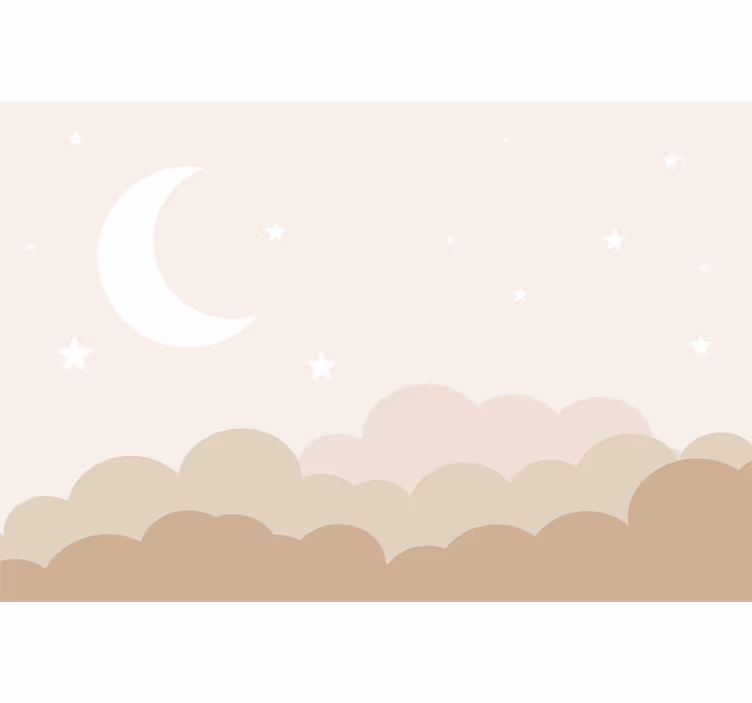 Wolken met sterren foto behang babykamer - TenStickers