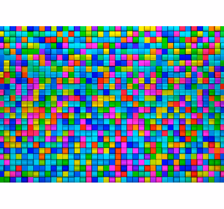 Abstract foto behang Kleurrijke blokjes - TenStickers