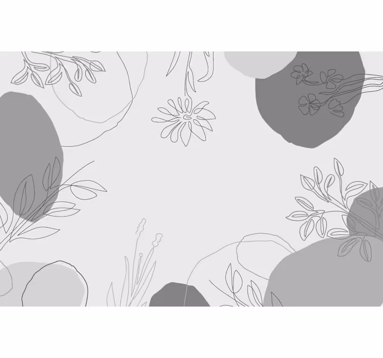 Botanische grijstinten fotobehang keuken - TenStickers