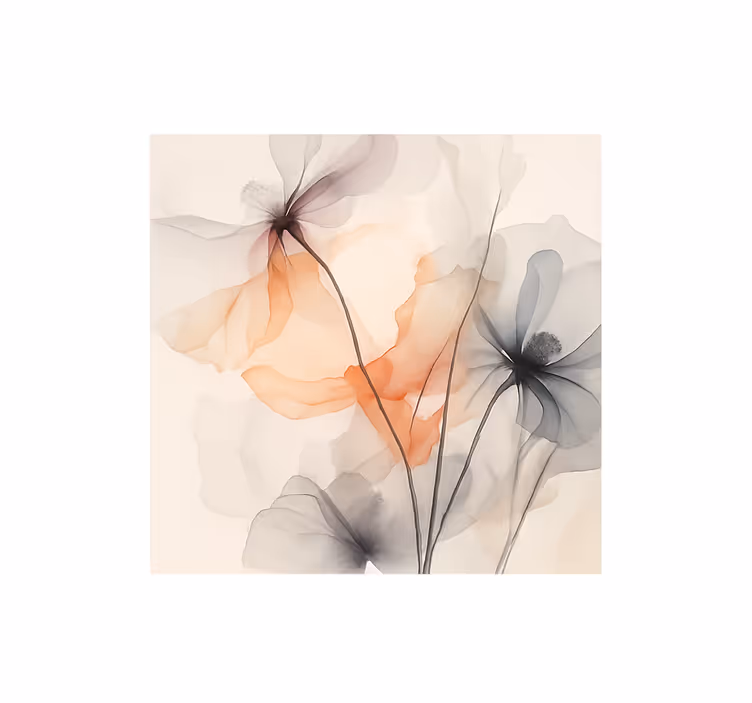 Aquarella puppy's fotobehang bloemen - TenStickers