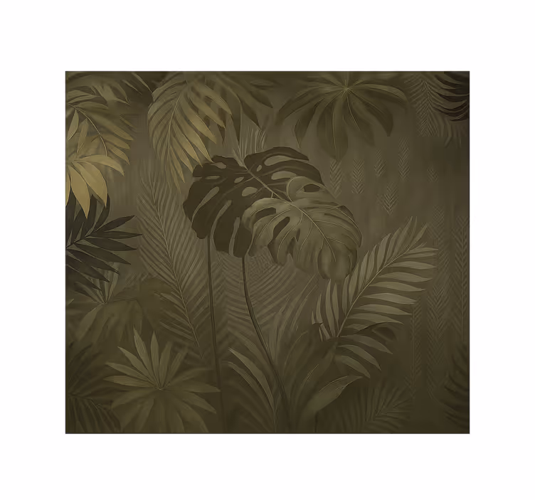 Weelderige tropische jungle foto behang woonkamer - TenStickers