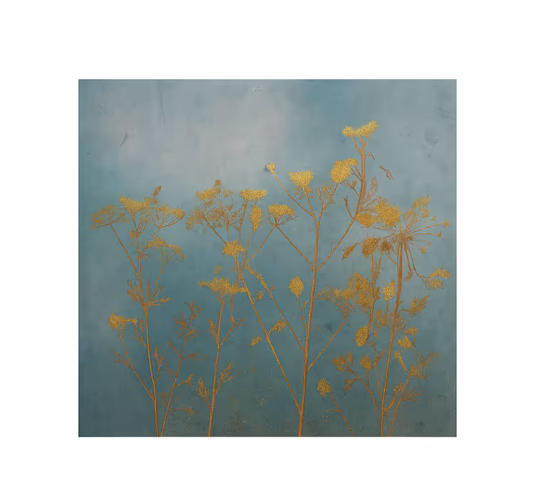 Gouden bloemenontwerp foto behang woonkamer - TenStickers