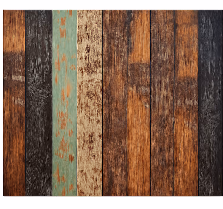 Houten gekleurde planken foto behang woonkamer - TenStickers