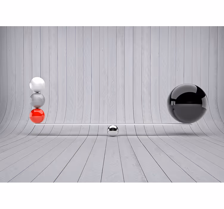 3d fotobehang balans met ballen - TenStickers