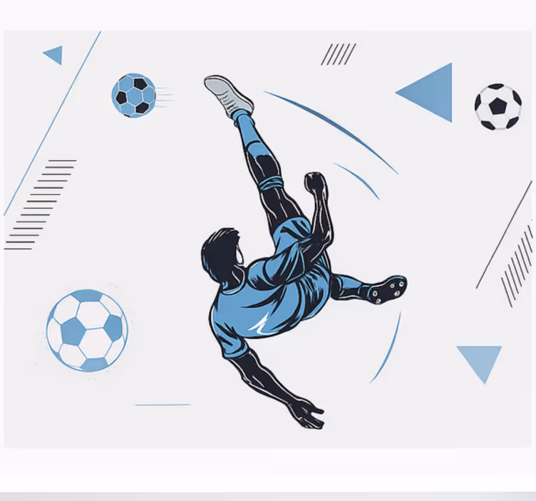 Blauwe speler schiet fotobehang tienerkamer - TenStickers