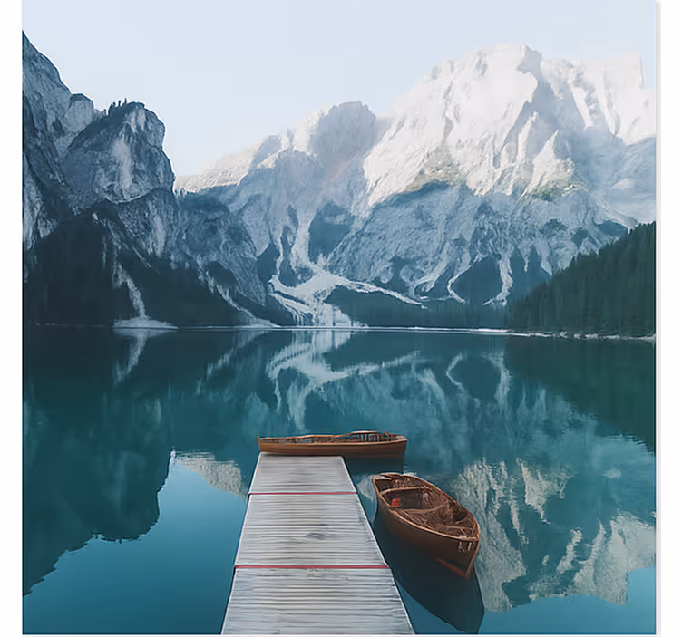 Lago di braies, dolomites fotobehang bergen - TenStickers