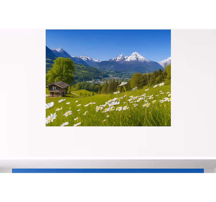 Alpenchalet in de zomer fotobehang bergen - TenStickers
