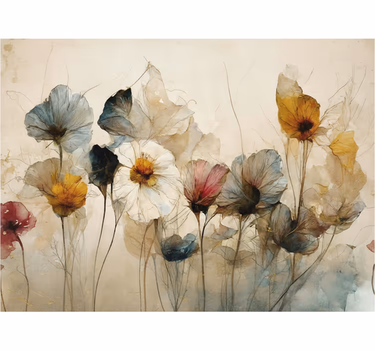 Fotobehang bloemen gedroogde mooie bloemen - TenStickers