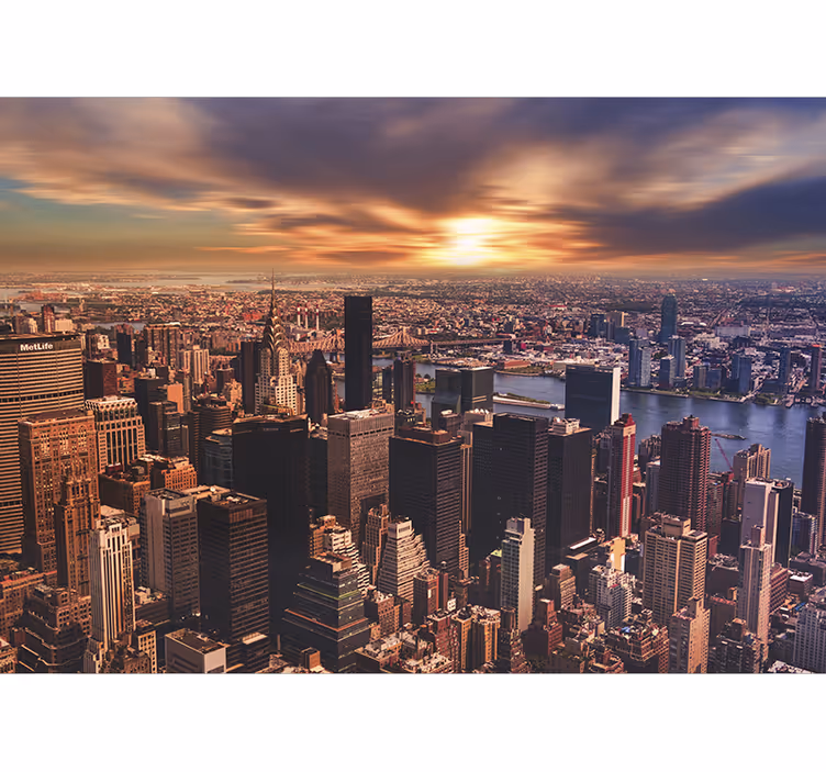 Fotobehang stad New York city in de morgen - TenStickers