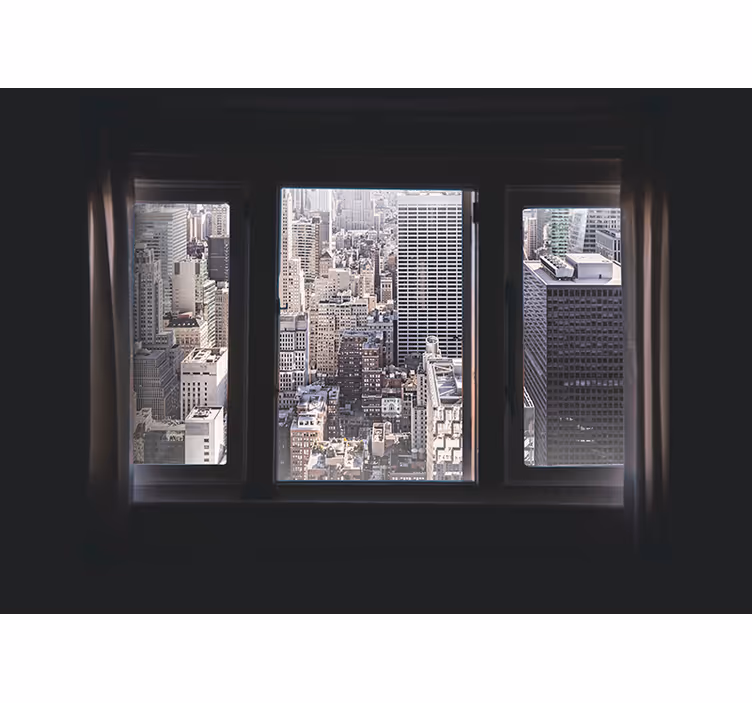 Stedelijk raam uitzicht fotobehang New York - TenStickers