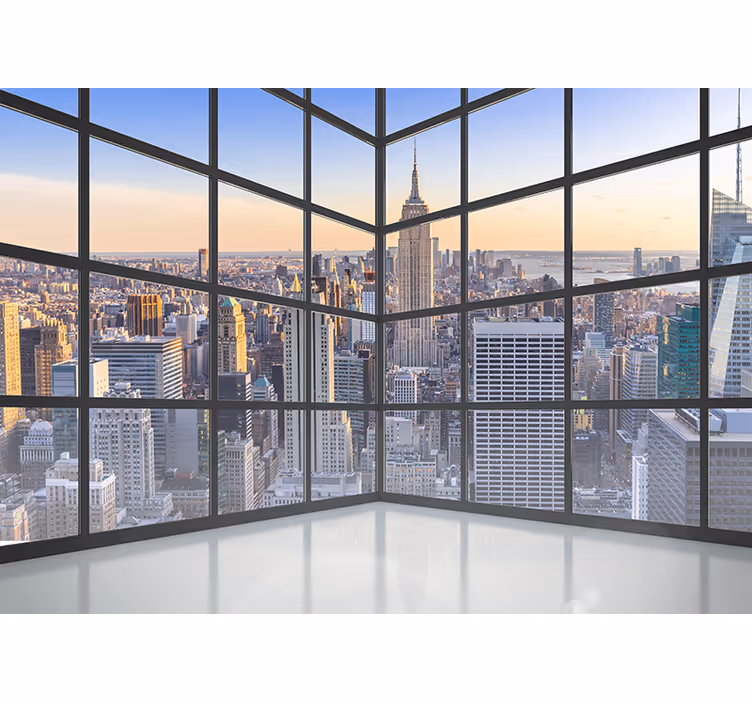 3d muurfotobehang van new york vanuit het venster - TenStickers