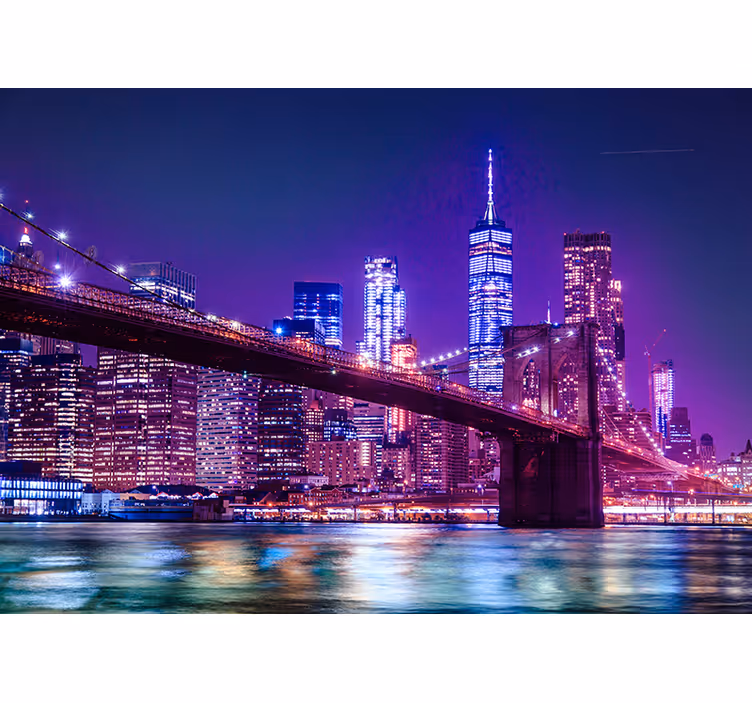 Fotobehang New York paarse lucht - TenStickers